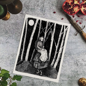 Baba Yaga in the Birch Forest Fine Art Print