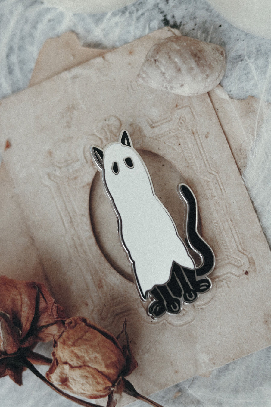 The Ghost Cat Cloisonné pin